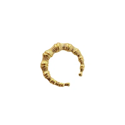 Gold & Honey Women's Bamboo Cuff Ring In Gold