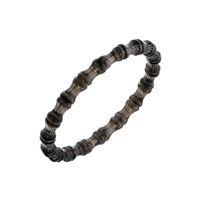 Gold & Honey Women's Bamboo Lucite Slip On Bangle Bracelet In Blackberry