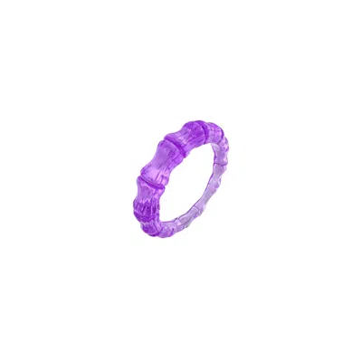 Gold & Honey Women's Bamboo Ring In Purple In Blue