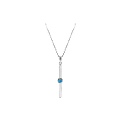 Gold & Honey Women's Bar Pendant In Silver & Turquoise