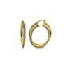 Gold & Honey Women's Black / Gold Crossover Hoops In Blackberry