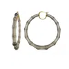 Gold & Honey Women's Black / Gold Xl Bamboo Hoop Earrings In Blackberry