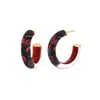 Gold & Honey Women's Black / Red / Gold Spicy Lucite Hoops