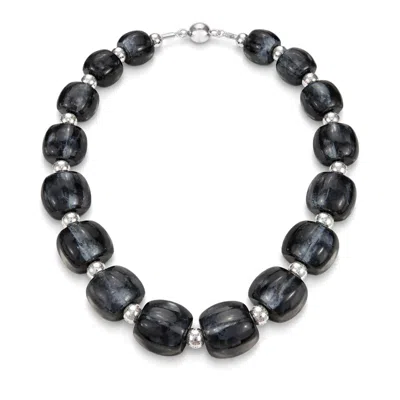 Gold & Honey Women's Black / Silver Beaded Lucite Necklace For After Hours In Black And Silver
