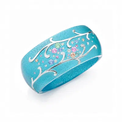 Gold & Honey Women's Blue Extra Wide Confetti Bangle