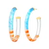 Gold & Honey Women's Blue / Gold Blue And Orange Tie Dye Hoops In Multi