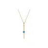 Gold & Honey Women's Blue / Gold Gold & Turquoise Bar Pendant Necklace