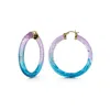 Gold & Honey Women's Blue / Gold / Pink Purple & Blue Ombre Hoop Earrings