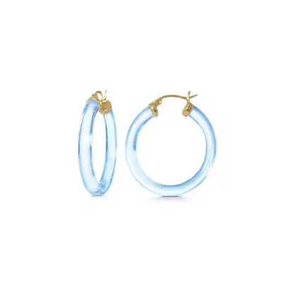 Gold & Honey Women's Blue / Gold Thin Kate Hoops In Light Blue