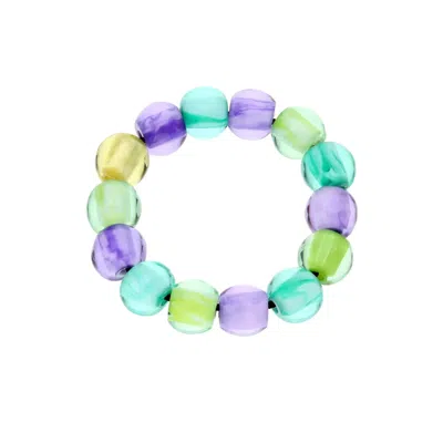 Gold & Honey Women's Blue / Pink / Purple Stretch Multi Color Bead Bracelet