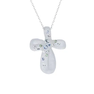 Gold & Honey Women's Blue / Silver Ice Blue Bubble Cross With Swarovski Crystals In Pattern