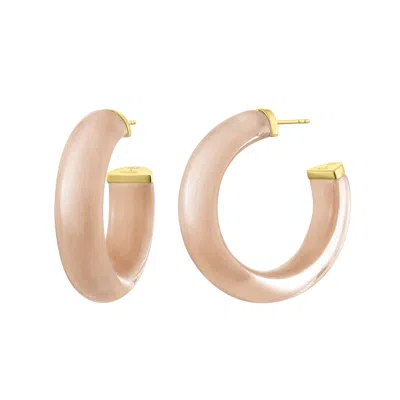 Gold & Honey Women's Brown / Neutrals / Gold Small Caramel Illusion Hoop Earrings In Multi