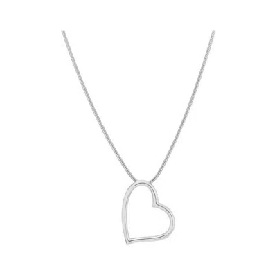 Gold & Honey Women's Classic Heart Necklace In Silver In Pink