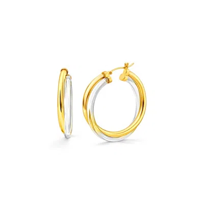 Gold & Honey Women's Crossover Lucite Hoop Earrings In Clear In Gold