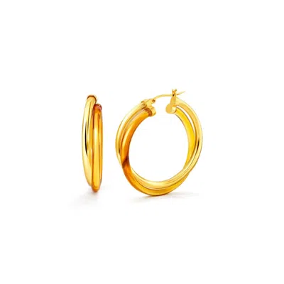 Gold & Honey Women's Crossover Lucite Hoop Earrings In Honey In Gold