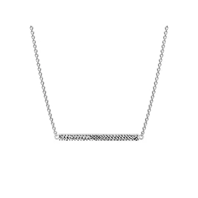 Gold & Honey Women's Diamond Cut Bar Necklace In Silver In White