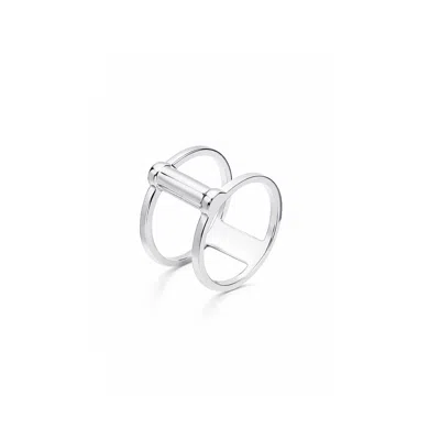 Gold & Honey Women's Double Band Silver Ring