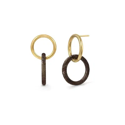 Gold & Honey Women's Double Drop Lucite Earrings In Blackberry