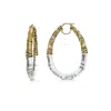 Gold & Honey Women's Duchess Gold And Clear Bamboo Hoop Earrings
