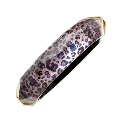 Gold & Honey Women's Faceted Lucite Bangle In Leopard In Multi