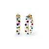 Gold & Honey Women's Flat Hoops With Rainbow Evil Eye