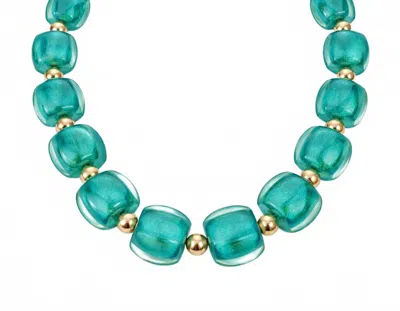 Gold & Honey Women's For After Hours Beaded Lucite Necklace In Teal In Red