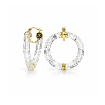 Gold & Honey Women's Gala Bamboo Lucite Earrings In Clear In Brown