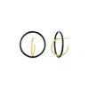 Gold & Honey Women's Gold / Black Floating Enamel Earrings In Black In Multi
