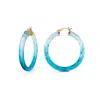 Gold & Honey Women's Gold / Blue Aqua Blue Ombre Hoop Earrings In Blue