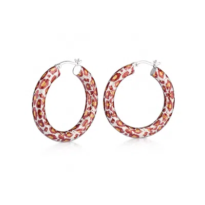 Gold & Honey Women's Gold / Brown Leopard Print Hoop Earrings In Gold/brown