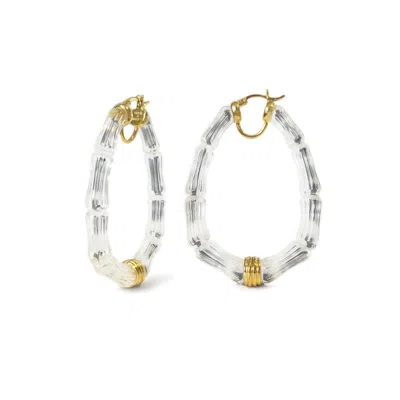 Gold & Honey Women's Gold Chloe Bamboo Hoop Earrings