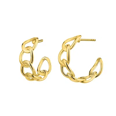 Gold & Honey Women's Gold Chunky Link Hoops