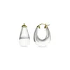 Gold & Honey Women's Gold Clear Chunky Bucket Lucite Hoop Earrings