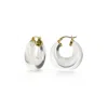 Gold & Honey Women's Gold Clear Chunky Graduated Lucite Hoop Earrings