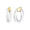 Gold & Honey Women's Gold Clear Flat Oval Hoops In Metallic