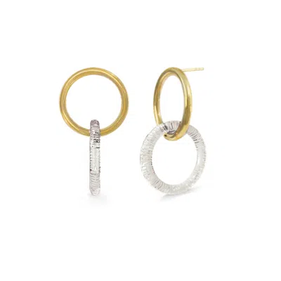 Gold & Honey Women's Gold Double Drop Earrings In Clear