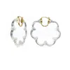 Gold & Honey Women's Gold Flower Bamboo Lucite Hoop Earrings In Clear