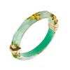 Gold & Honey Women's Gold / Green 24k Gold Leaf Lucite Bangle In Mint Green