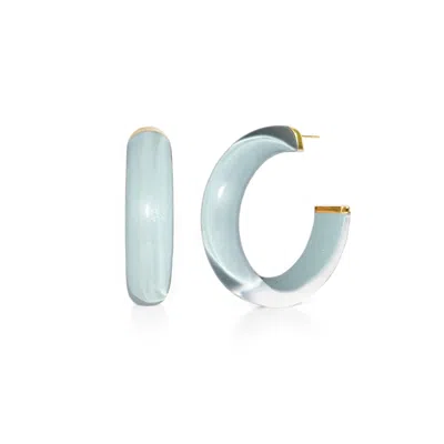 Gold & Honey Women's Gold / Grey Small Gray Illusion Hoop Earrings