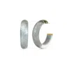 Gold & Honey Women's Gold / Grey Small Pixie Silver Illusion Hoop Earrings