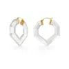 Gold & Honey Women's Gold Heart Gemstone Lucite Hoop Earrings In Clear
