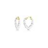 Gold & Honey Women's Gold Mini Clear Heart Bamboo Hoop Earrings In Metallic