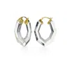 Gold & Honey Women's Gold Pear Gemstone Lucite Hoop Earrings In Clear In Metallic