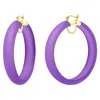 Gold & Honey Women's Gold / Pink / Purple Frosted Hoop Earrings In Purple In Purple