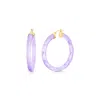 Gold & Honey Women's Gold / Pink / Purple Instyle Hoop Earrings In Purple