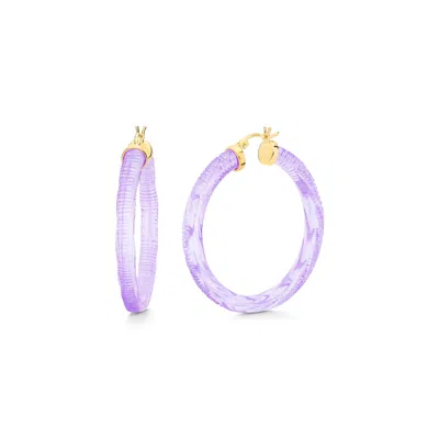 Gold & Honey Women's Gold / Pink / Purple Instyle Hoop Earrings In Purple