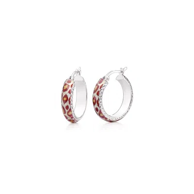 Gold & Honey Women's Gold / Silver Leopard Print Huggie Hoop Earrings In Gold/silver