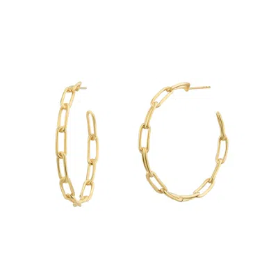 Gold & Honey Women's Gold Thin Link Hoops