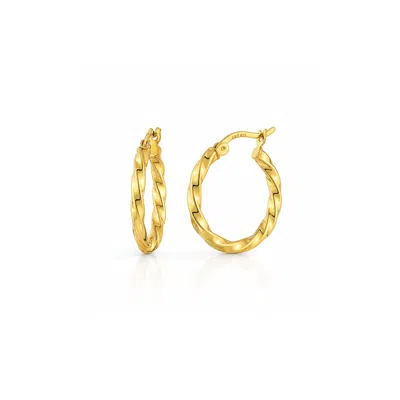 Gold & Honey Women's Gold Twisted Huggie Earrings