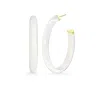 Gold & Honey Women's Gold / White Xl Oval Hoops In White
